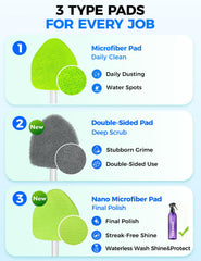 XINDELL microfiber pads laid out for quick reuse and cleaning