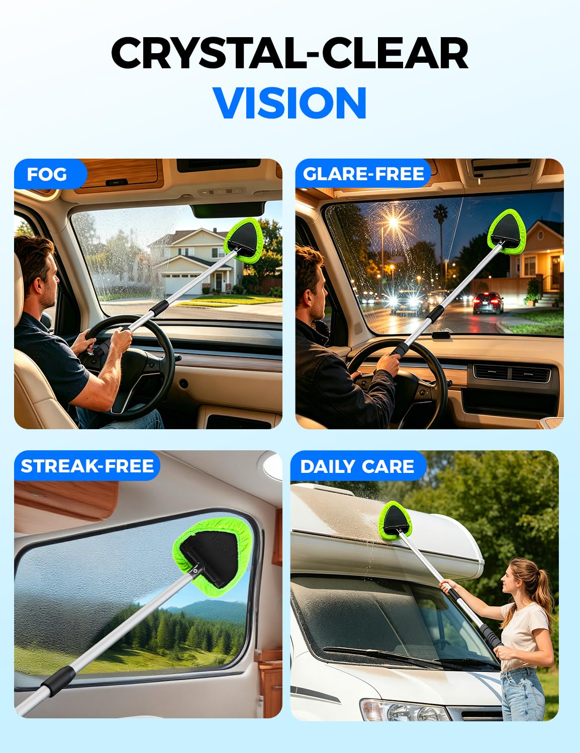 XINDELL cleaning high SUV roof glass without ladder for safer access