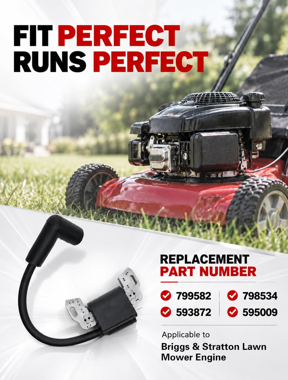 Xingehor spark plug and coil layout with included nylon straps for convenient immediate installation