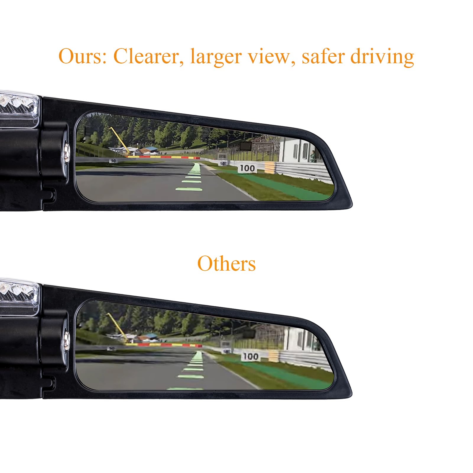 Xintre convex glass close-up showing wider rearward view benefit
