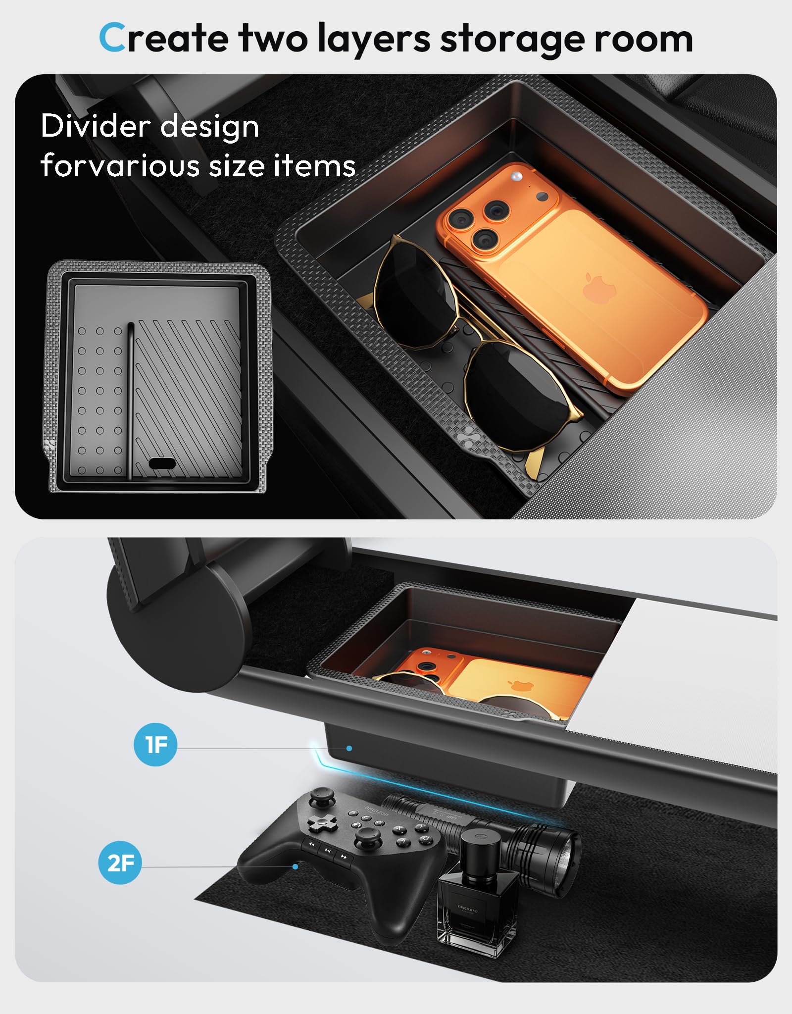 XINTUO anti-slip silicone mats preventing rattle and item shifting