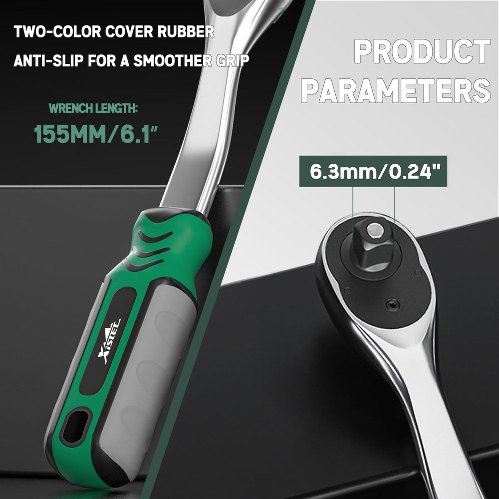 Xislet bent ratchet detail showing low-profile design for easier access