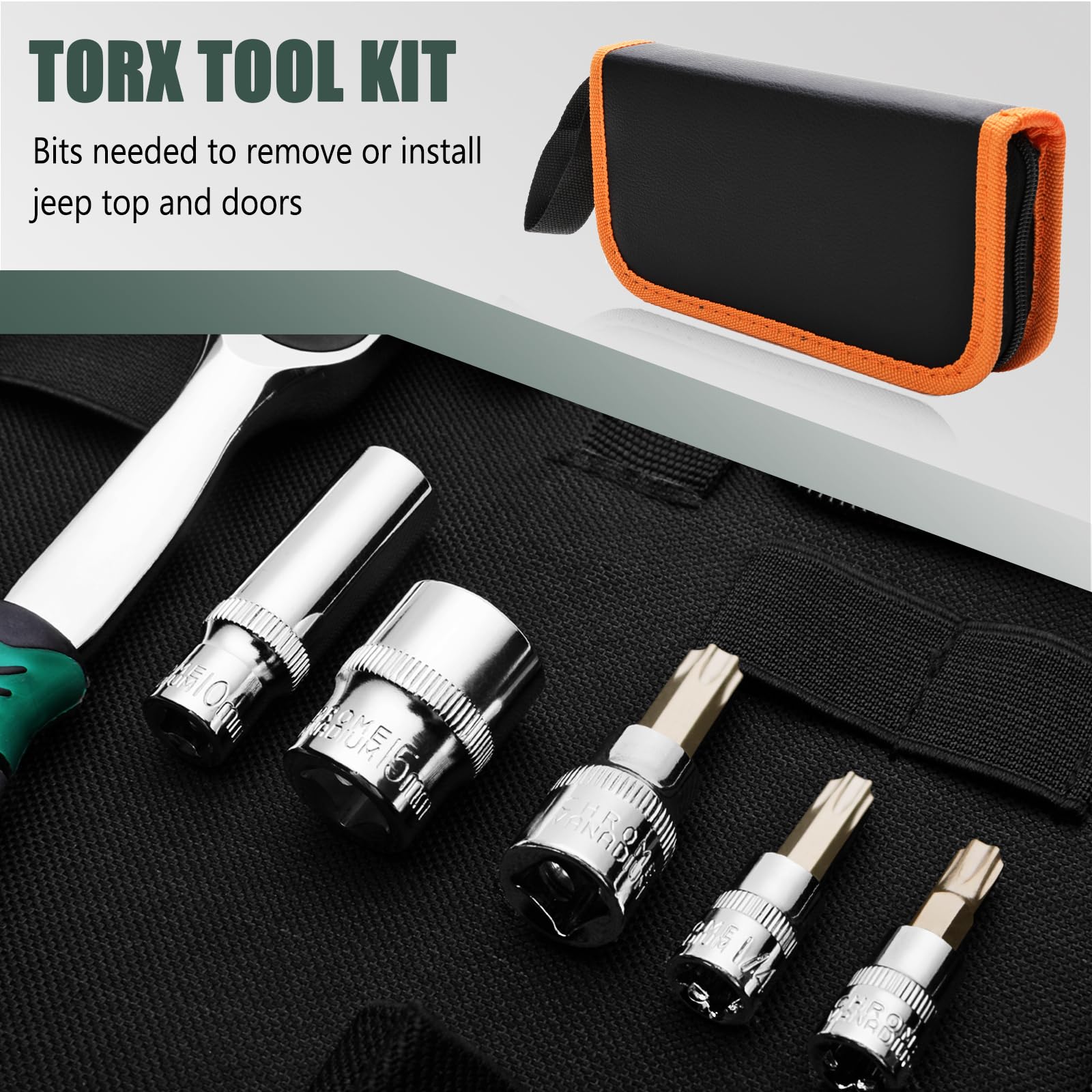 Xislet tools in use removing a Jeep hard top for faster top-off process