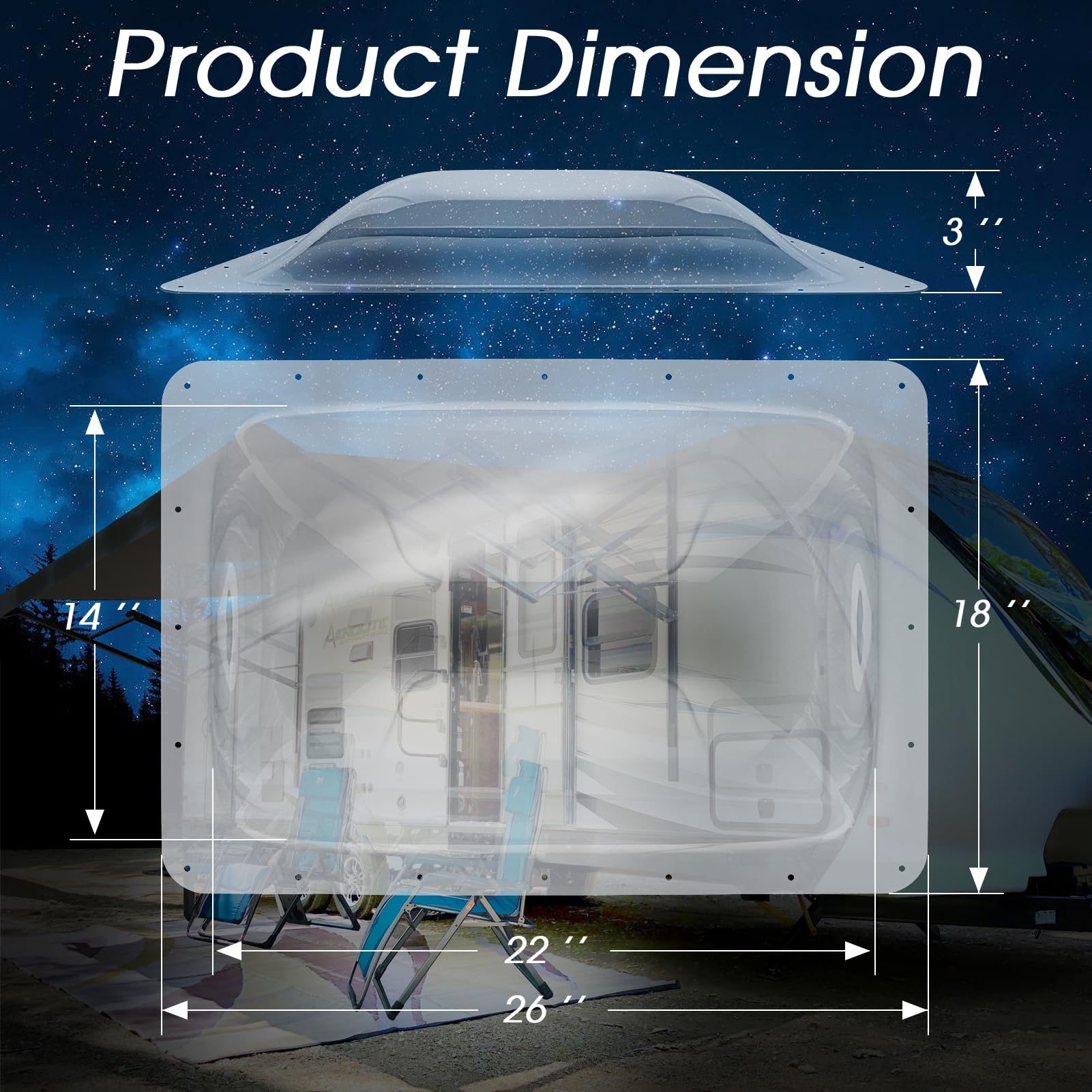 XMK skylight dome installed on RV roof showing improved daylighting and weatherproofing