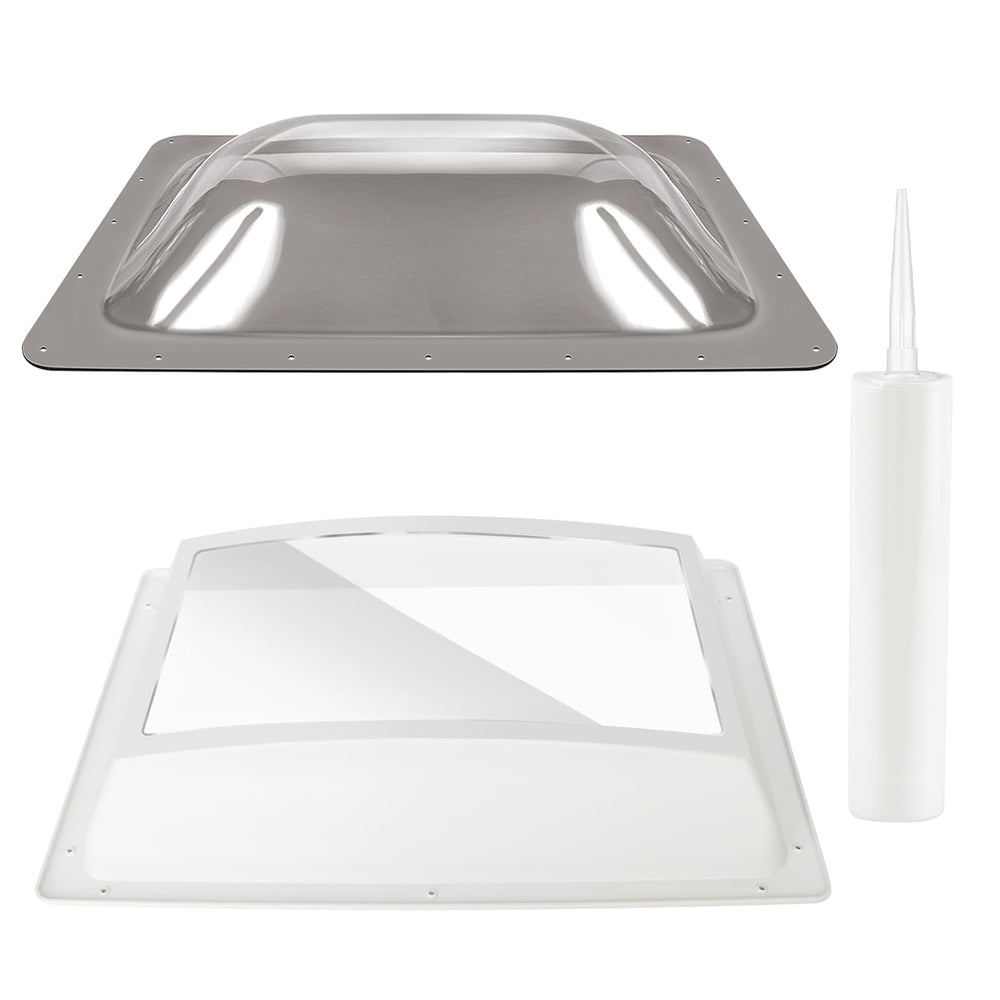 XMK front view of skylight bundle showing full outer dome and flange, visual protection