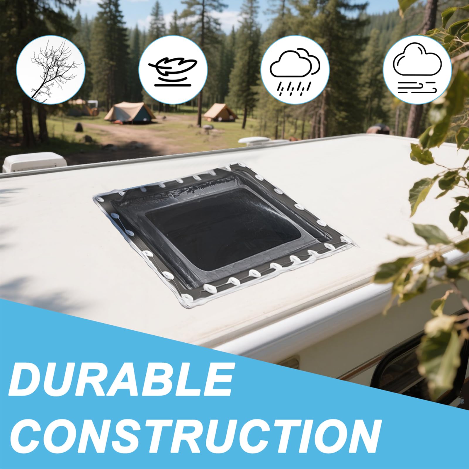 XMK skylight side profile displaying 4-inch dome depth and strong polycarbonate construction