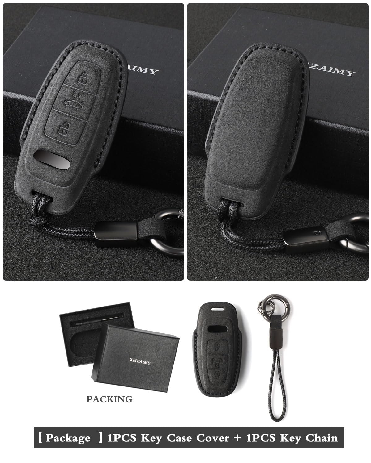 XMZAIMY keychain attached to cover held to show grip and portability