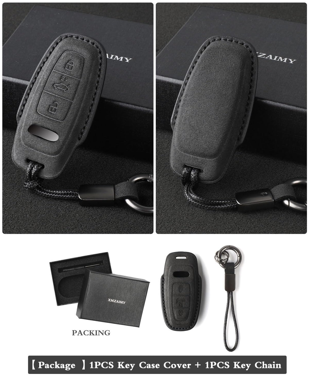 XMZAIMY keychain attached to cover held to show grip and portability