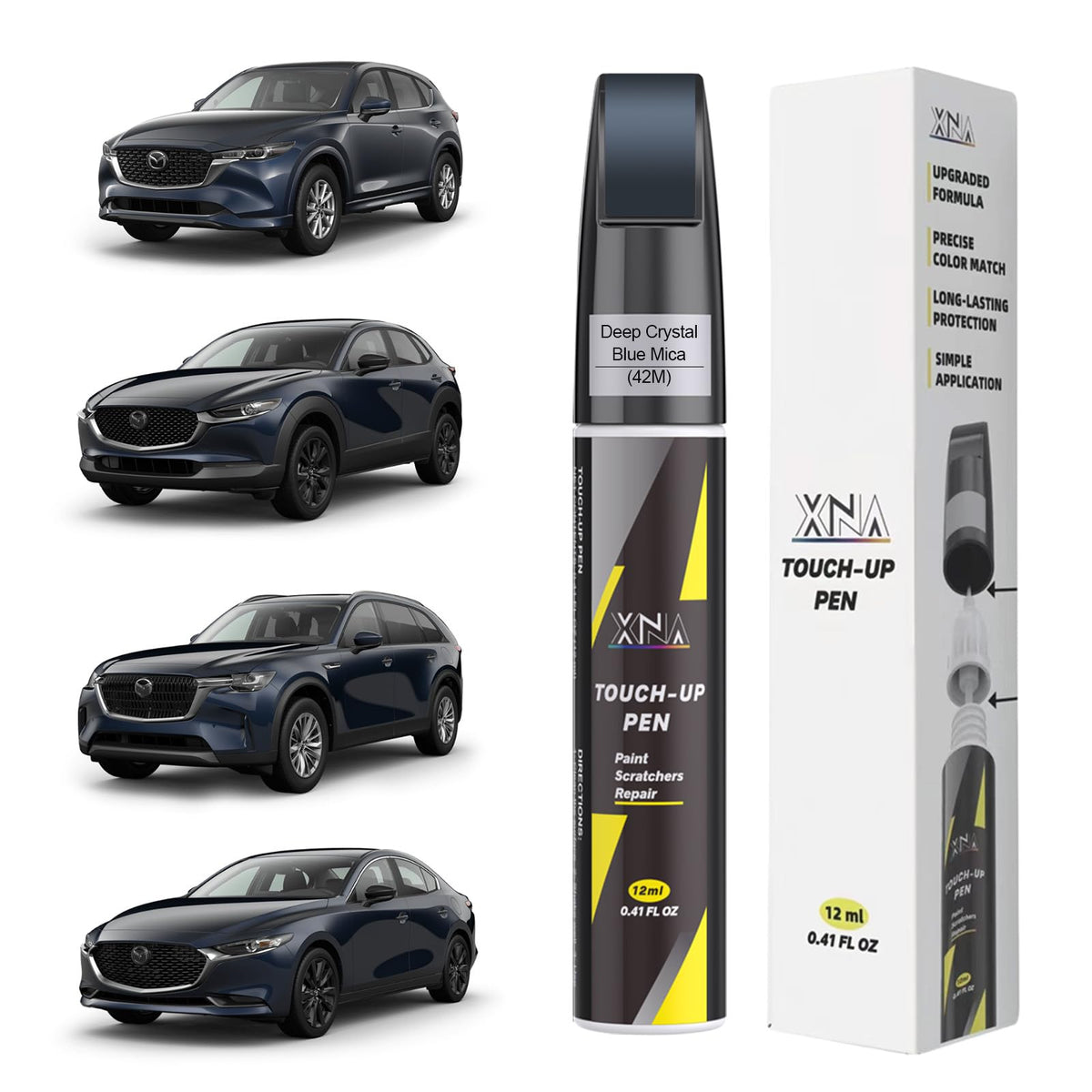 XNA front packaging showing Deep Crystal Blue Mica for accurate repairs