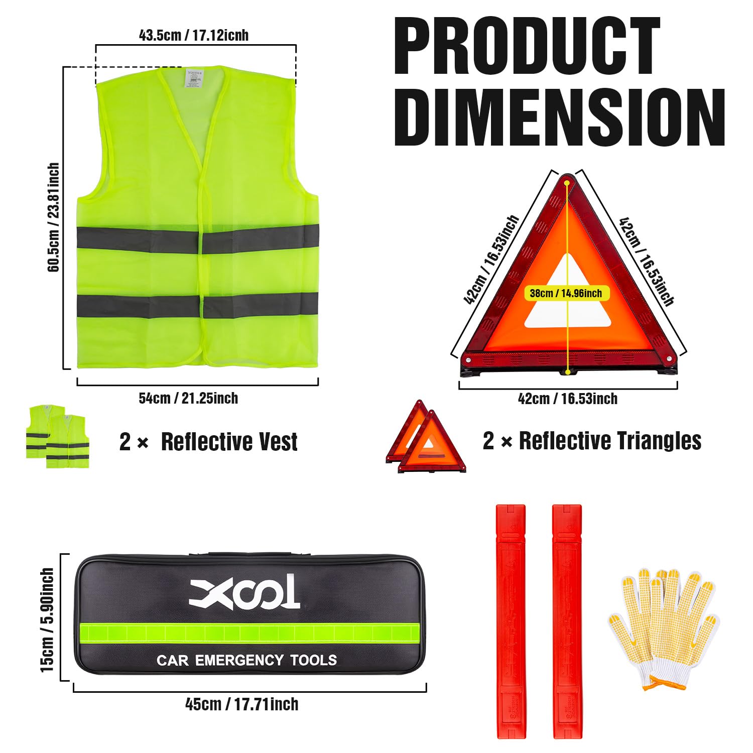 XOOL roadside lifestyle scene with kit in use enhancing safety during stops