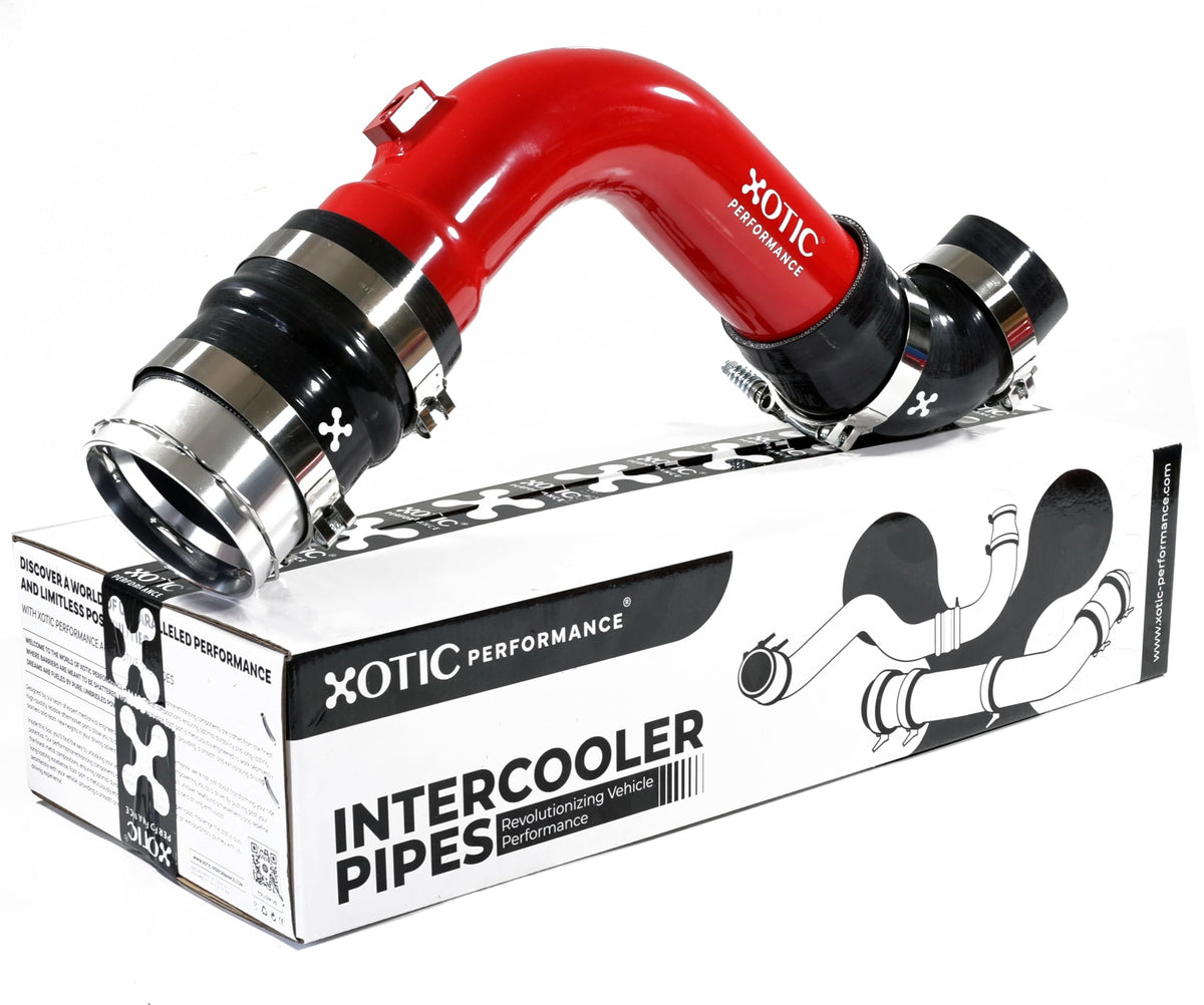 Xotic Performance front view of charge pipe showing durable aluminum construction and improved reliability