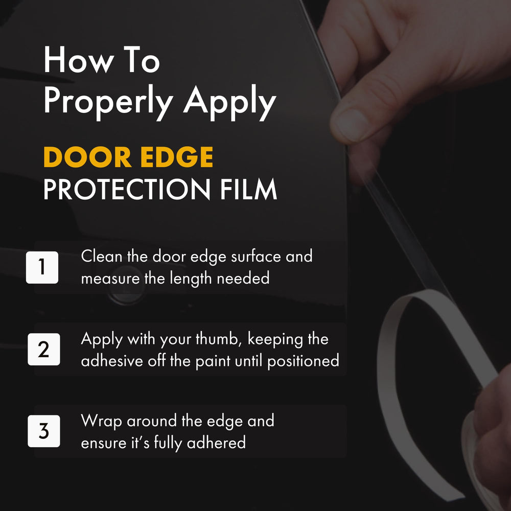 XPEL applied on car door edge showing near-invisible protection and paint safety