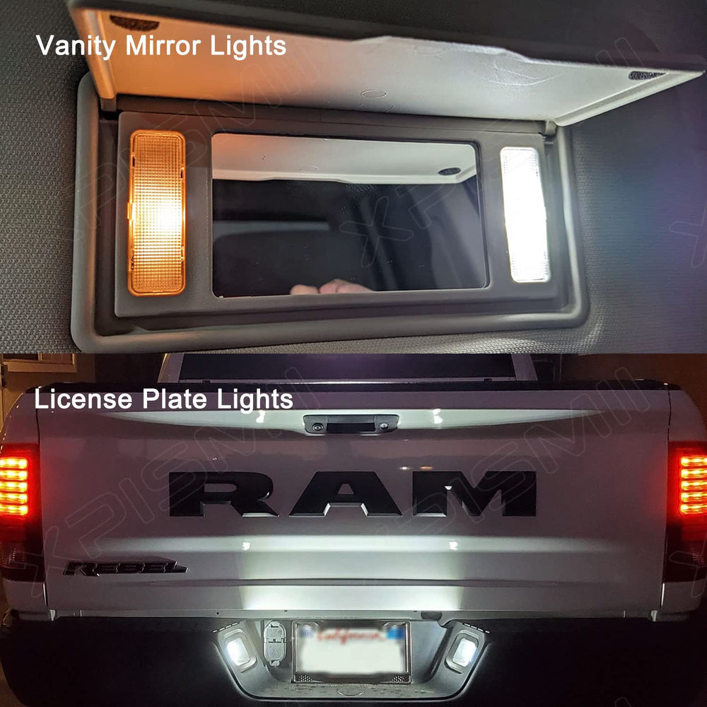 Xpismii footwell and license plate lighting demonstrating uniform coverage
