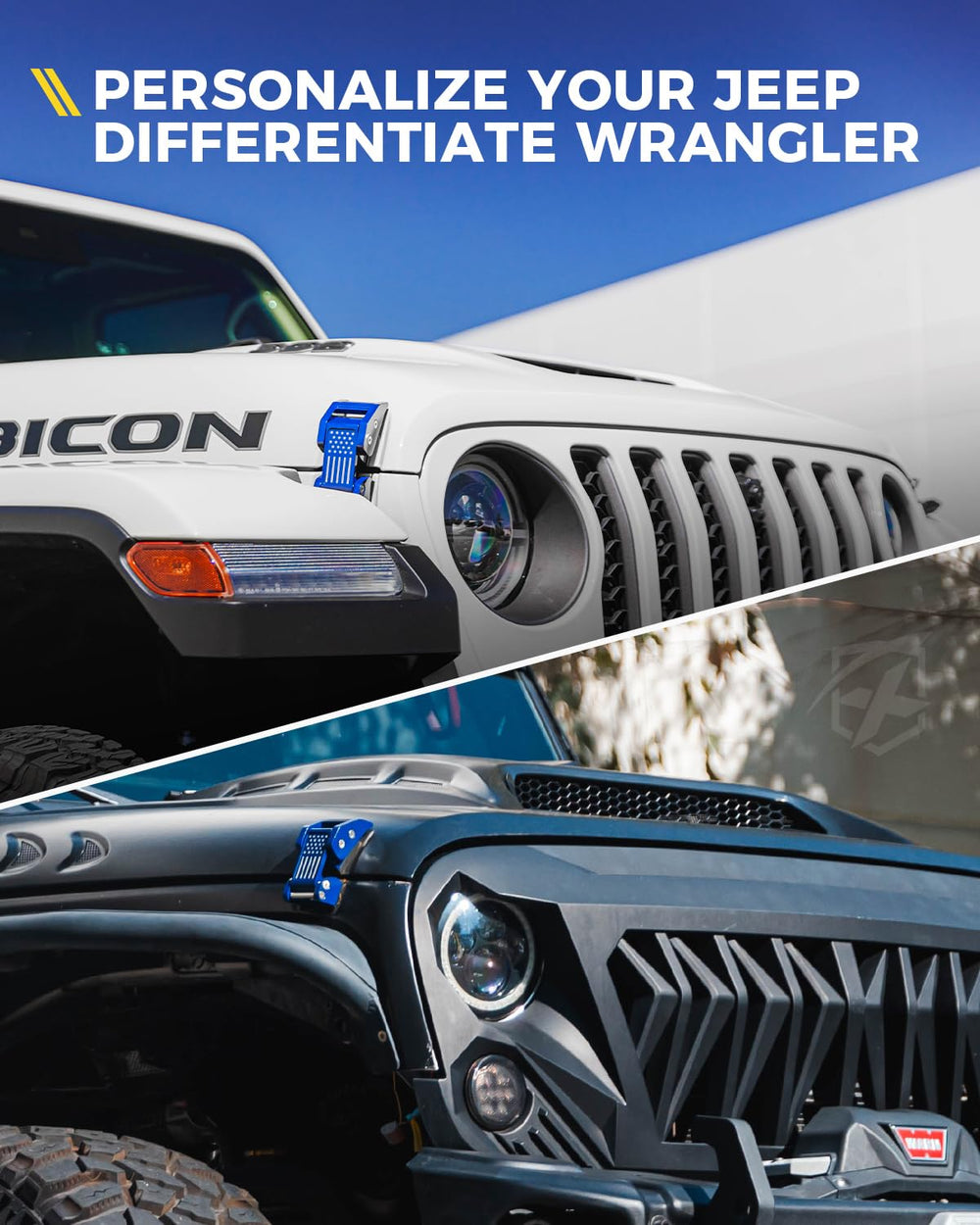 Xprite lifestyle photo on off-road Jeep shows rugged look and confident security