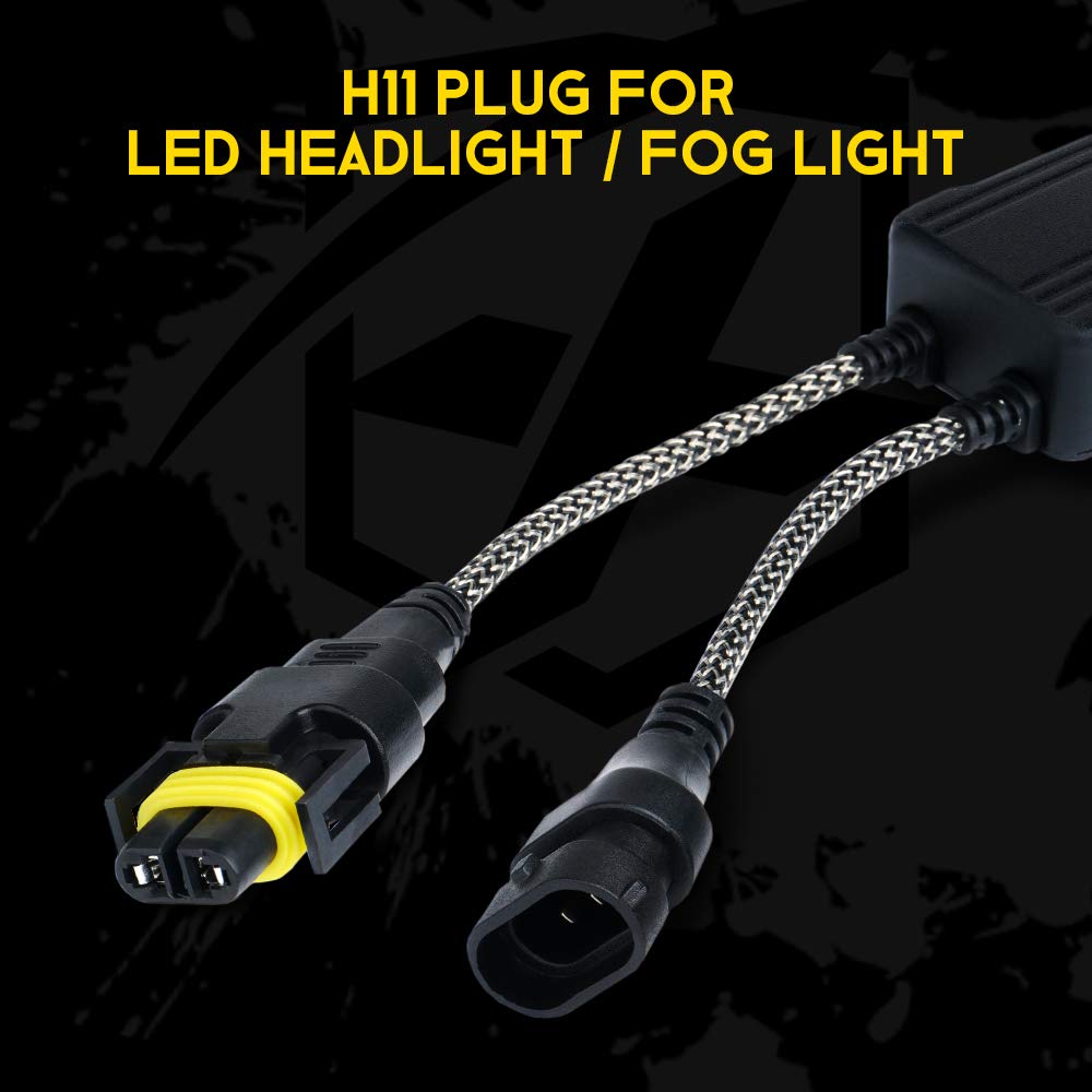 Xprite decoder plug connected to H11 socket demonstrating plug-and-play compatibility