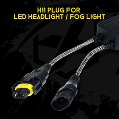 Xprite decoder plug connected to H11 socket demonstrating plug-and-play compatibility