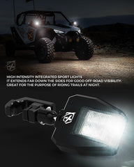 Xprite LED array detail highlighting nine bright LEDs that improve low‑light visibility