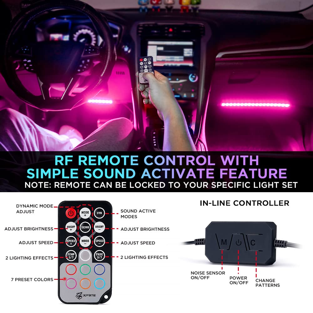 Xprite remote and control box detail showing easy on-the-fly control