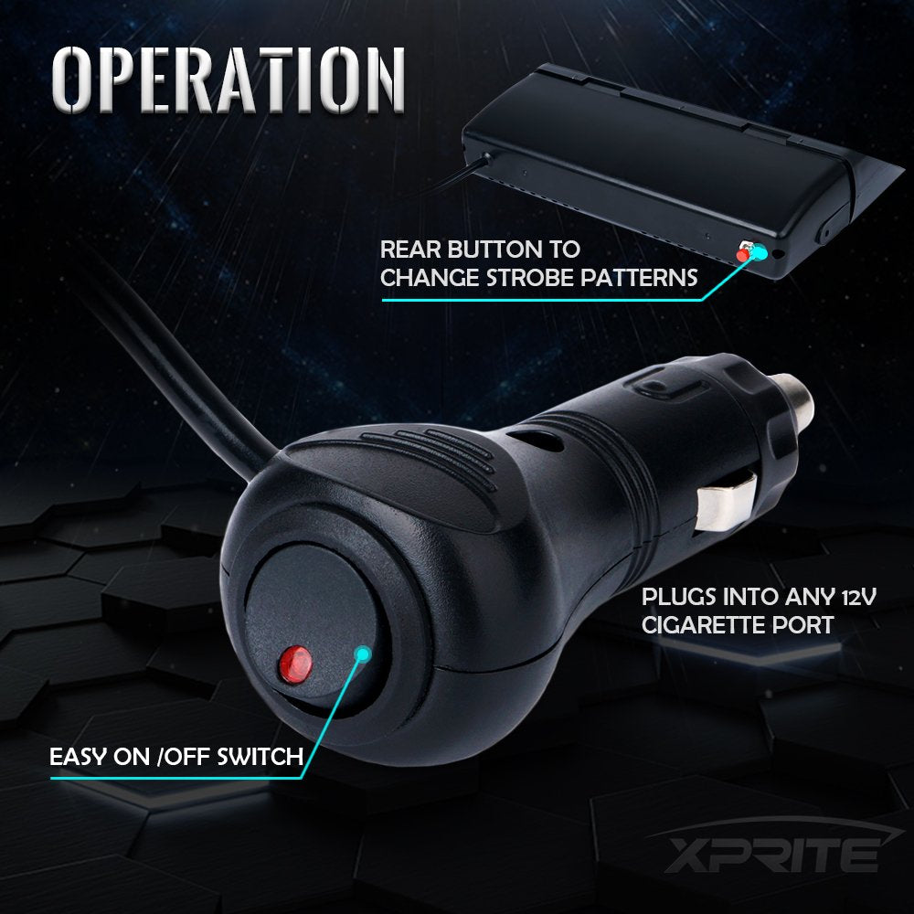 Xprite size comparison on dashboard showing compact fit and low-profile design
