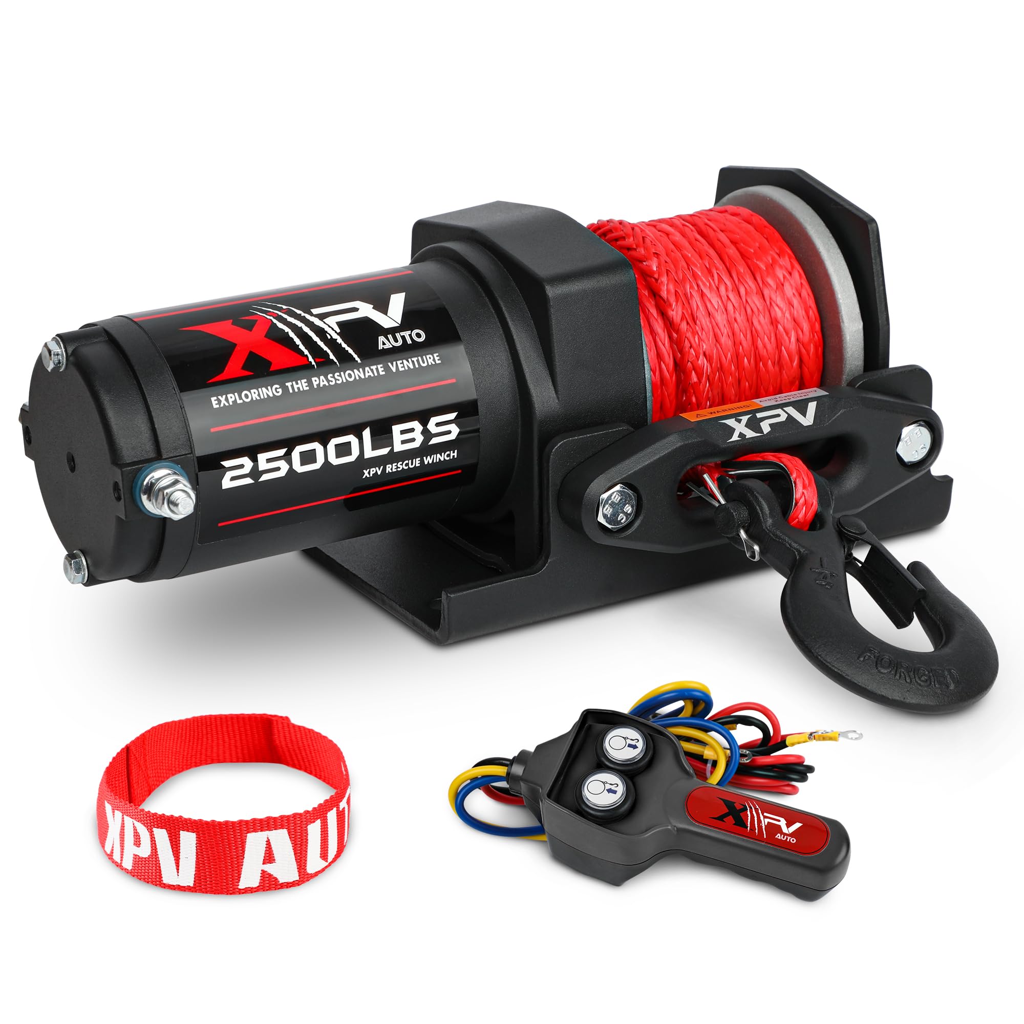 XPV AUTO front view mounted winch showing compact design and quick install benefit