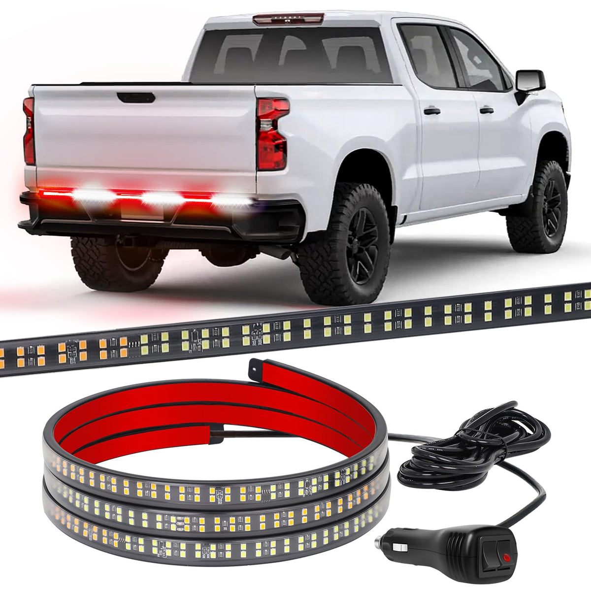 XRIDONSEN front view of 48-inch strobe light strip showing length and mounting