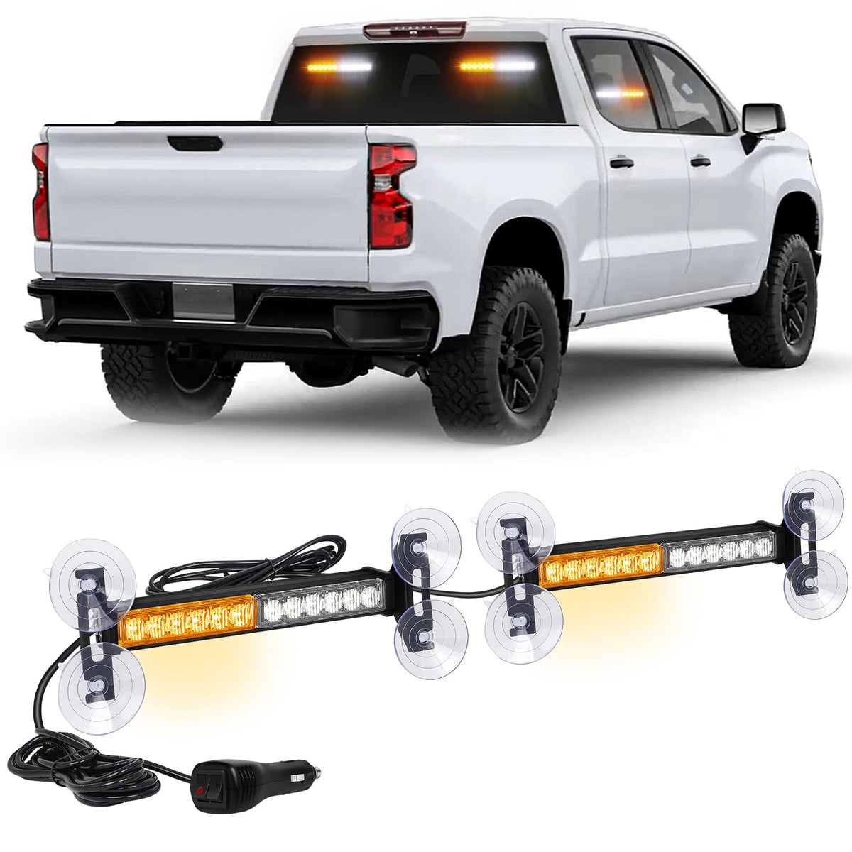 XRIDONSEN front view showing amber and white LEDs for high visibility