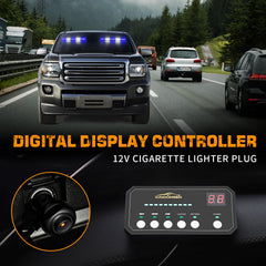 XRIDONSEN installed on a vehicle windshield demonstrating easy transferability and improved roadside warning