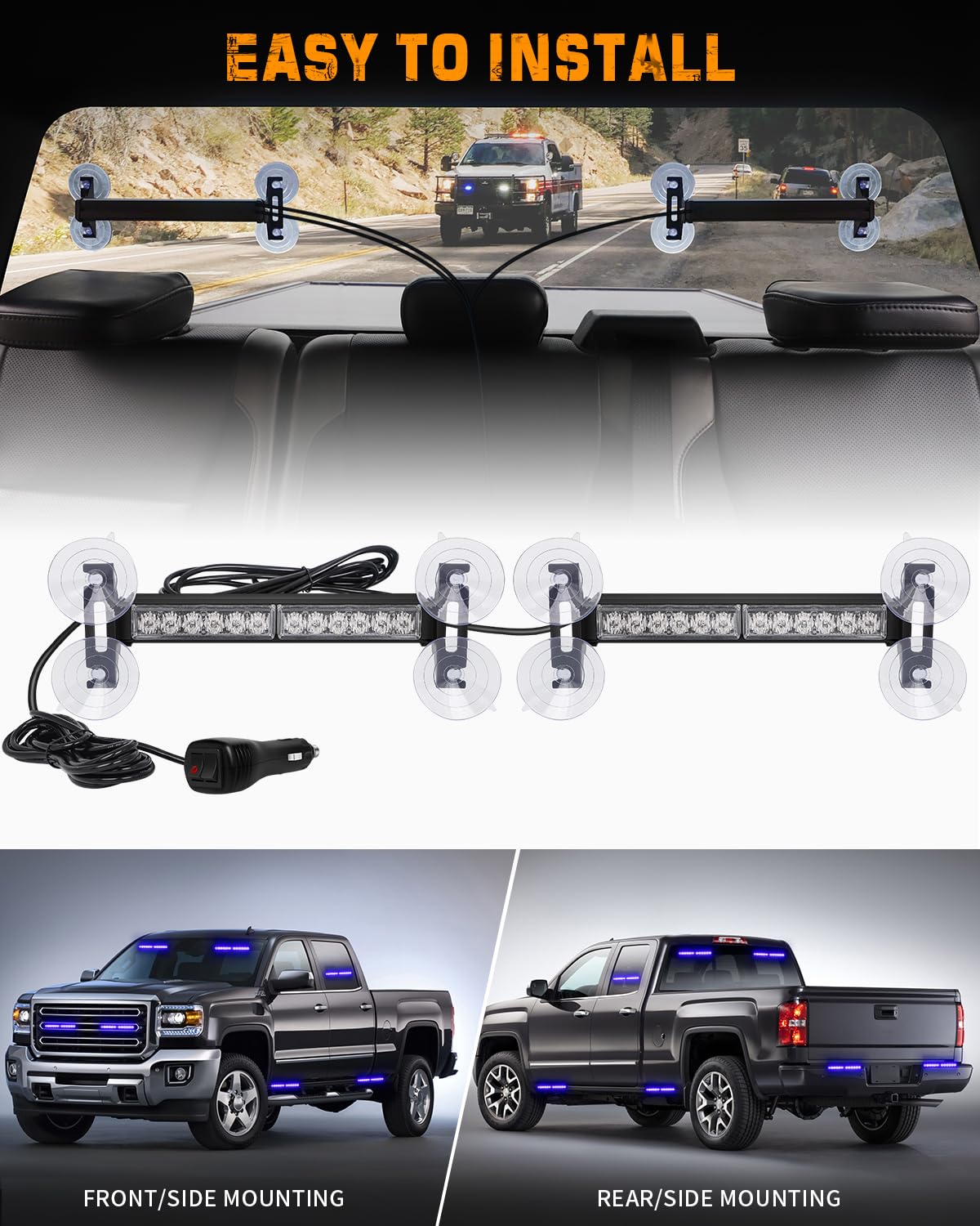 XRIDONSEN suction cup and bracket mounts showing quick-install versatility
