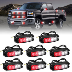 XRIDONSEN front view grille strobes showing low-profile pods for increased road visibility