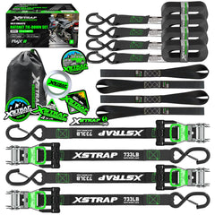 XSTRAP STANDARD front pack view showing four ratchet straps for secure hauling