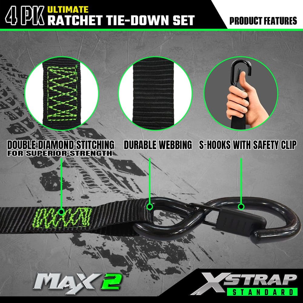 XSTRAP STANDARD neatly coiled straps for compact convenient storage