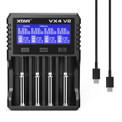 XTAR front view showing four slots and compact design for organized charging