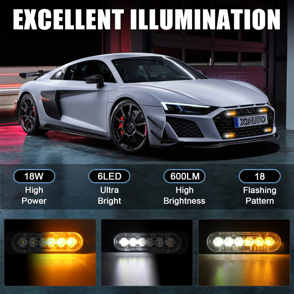 XTAUTO strobe side profile highlighting ultra slim design and low profile