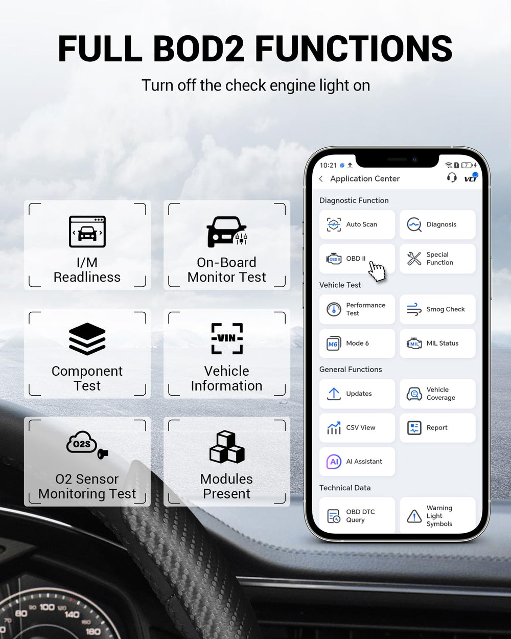 XTOOL A30M app on phone showing full-system scan, delivers clear diagnostic insights