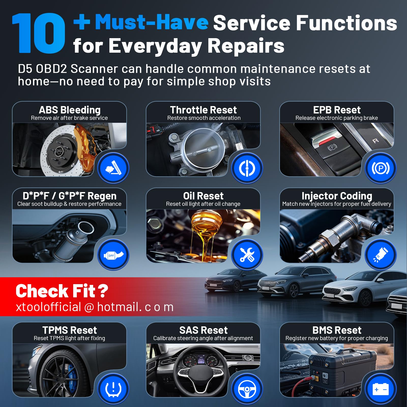 XTOOL D5 touchscreen close-up with clear menus for faster diagnosis