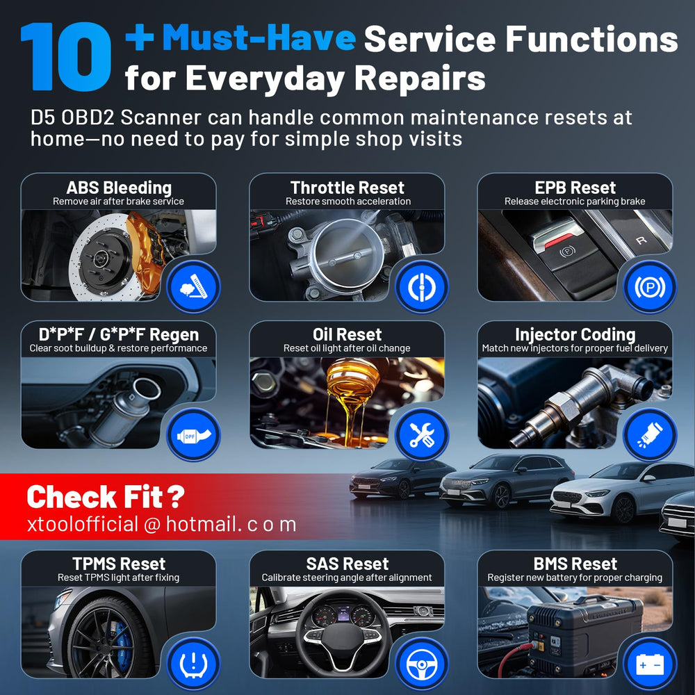 XTOOL D5 touchscreen close-up with clear menus for faster diagnosis