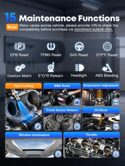 XTOOL D6 connected to a car OBD port enabling quick full-system scans