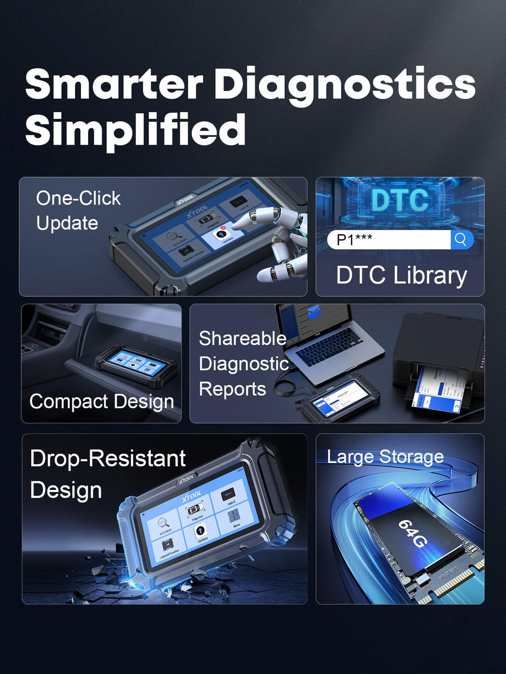 XTOOL D6 exporting a diagnostic report to share with a repair shop