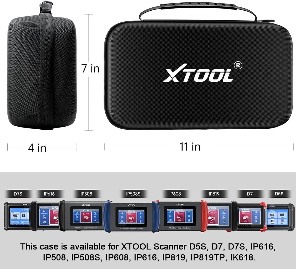 XTOOL interior compartments holding scanner and cables for organized storage