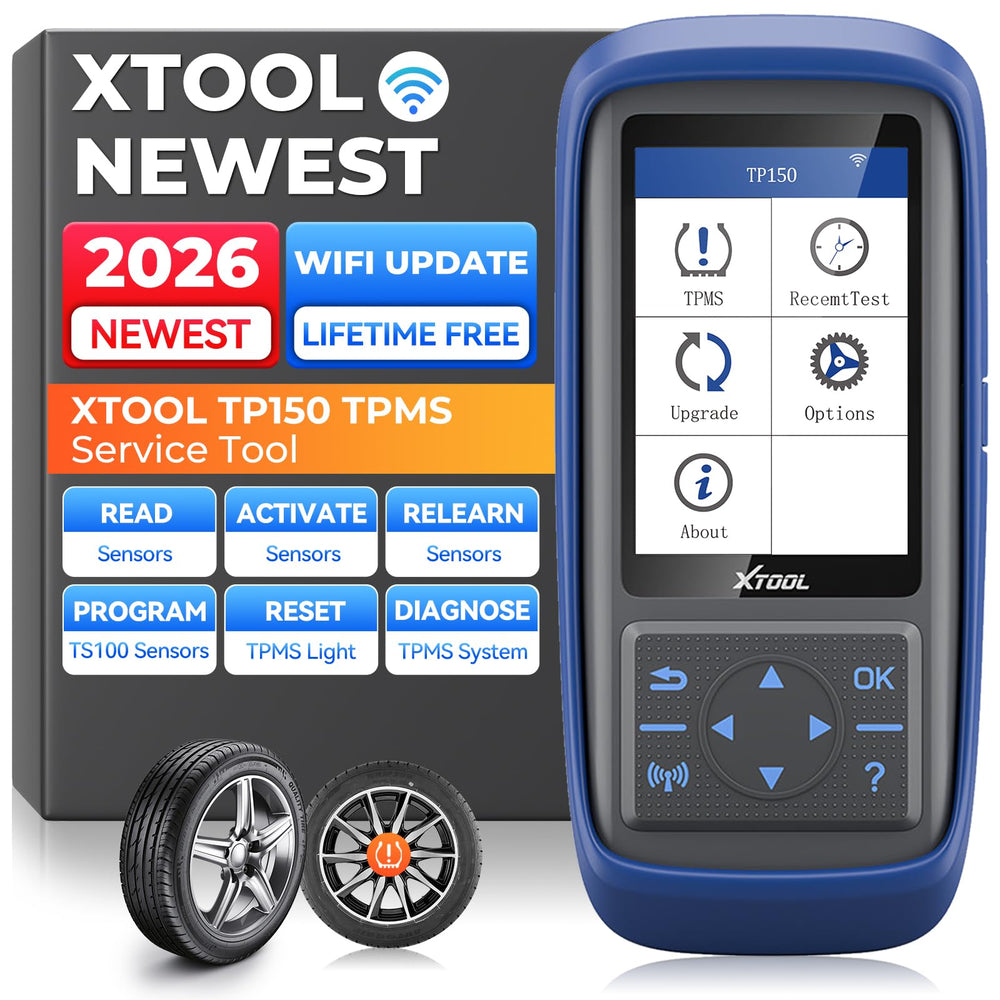 XTOOL TP150 front view showing display and durable casing for reliable diagnostics