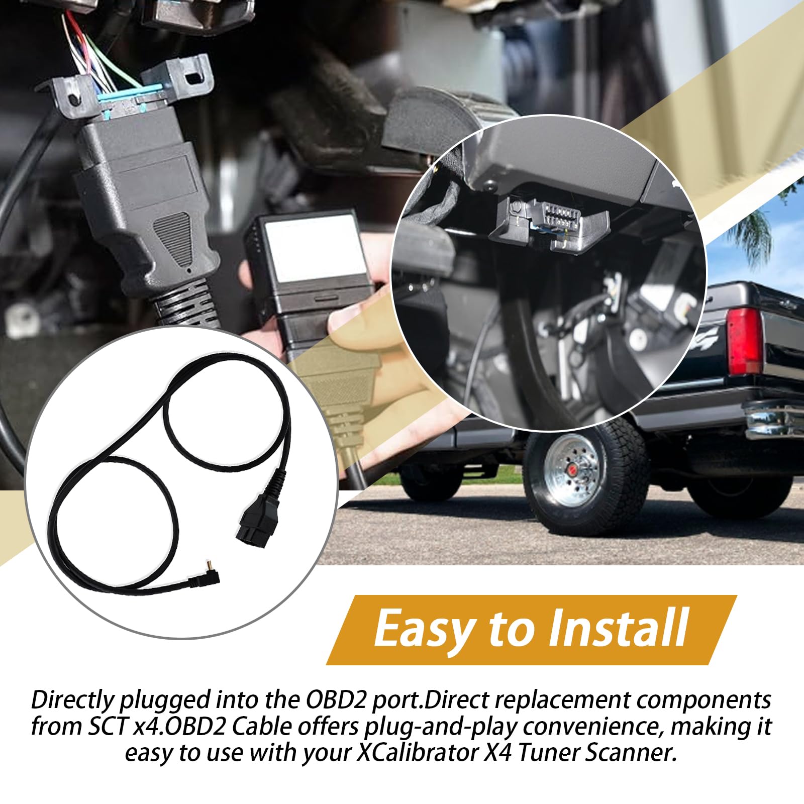 XTPTFABS cable plugged into vehicle OBD-II port for easy diagnostics