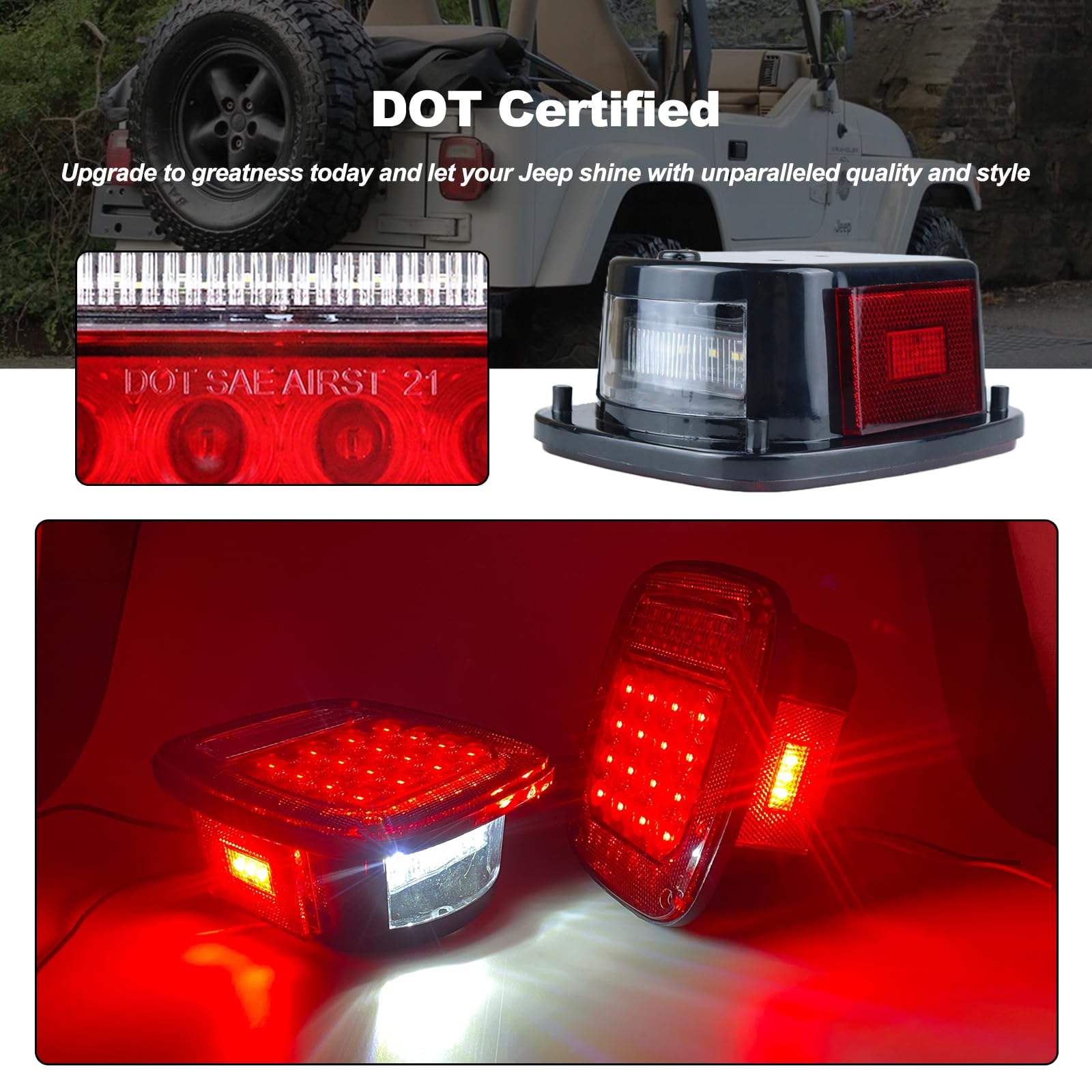 XtraGlow close-up of LED clusters and reflector, highlights brighter brake and turn signals