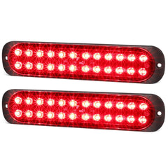 XtraGlow front view showing bright red LEDs and compact profile for safer signaling