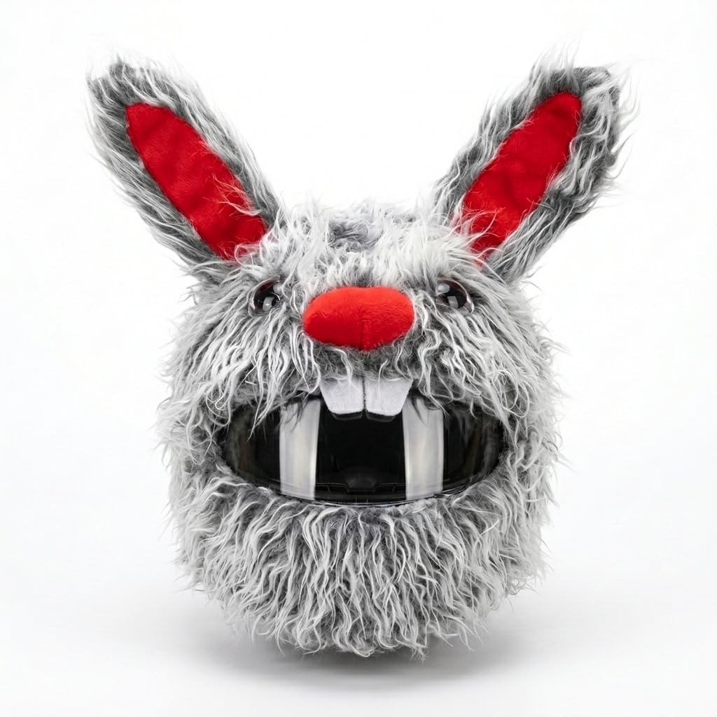 XUJIQI front view rabbit helmet cover showing playful design and added visibility