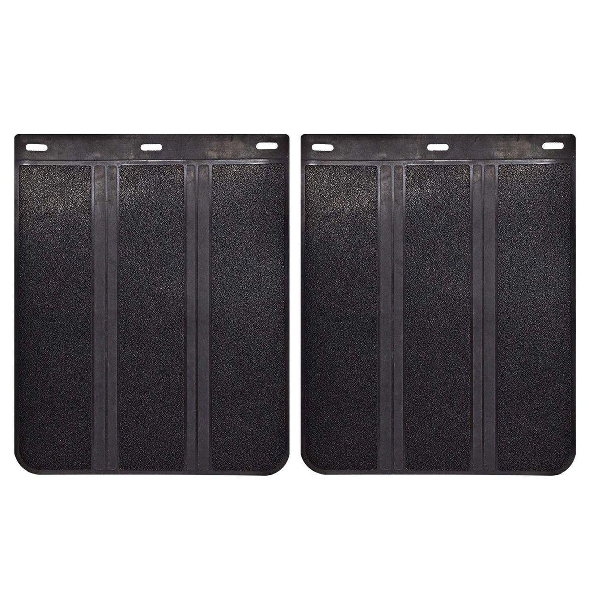 XUKEY front-facing mud flap set showing shape and coverage benefit