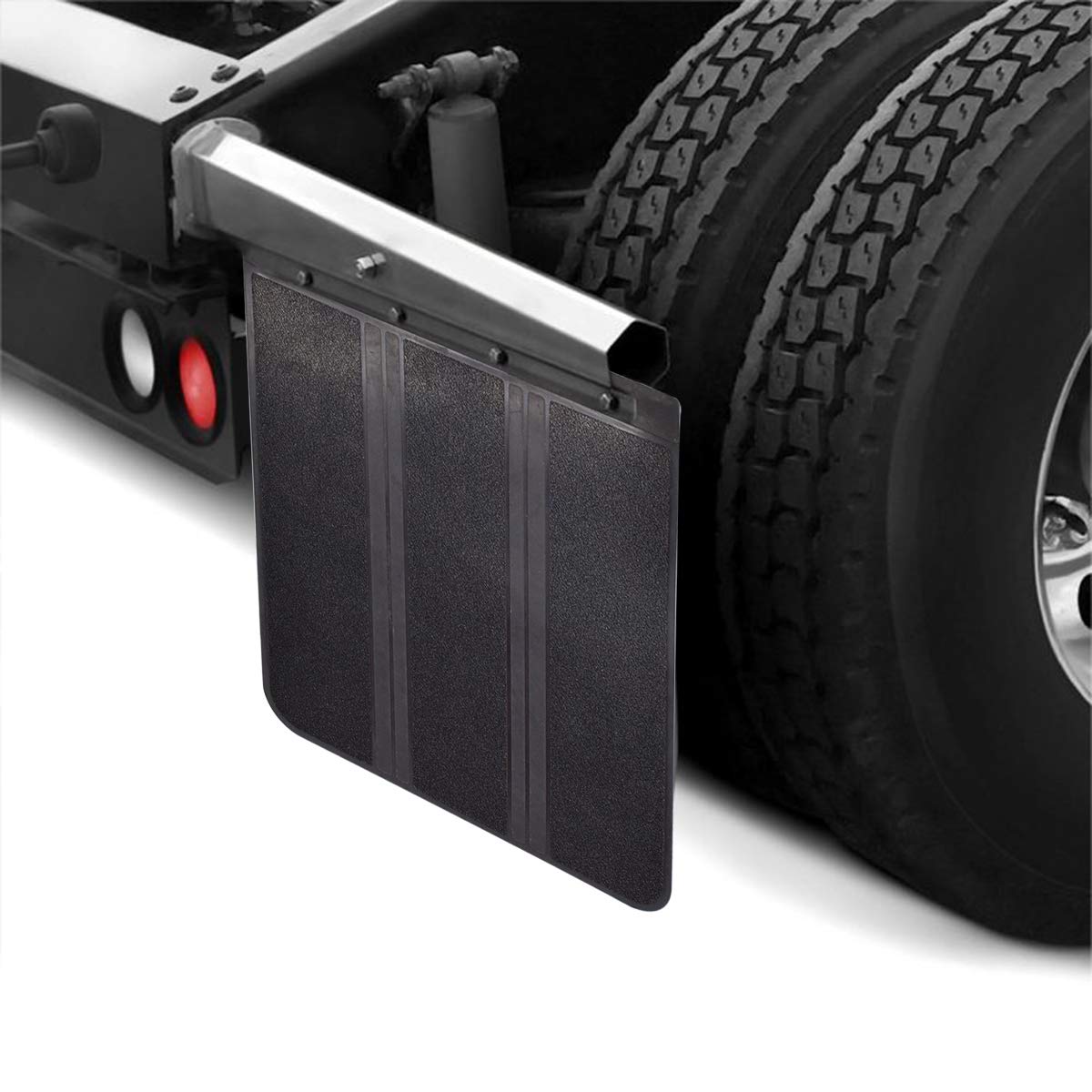 XUKEY mud flap beside ruler showing 15x12 inch size advantage