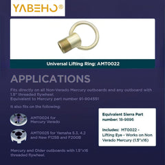 YaBeHo lifting ring installed on flywheel illustrating safe hoist attachment