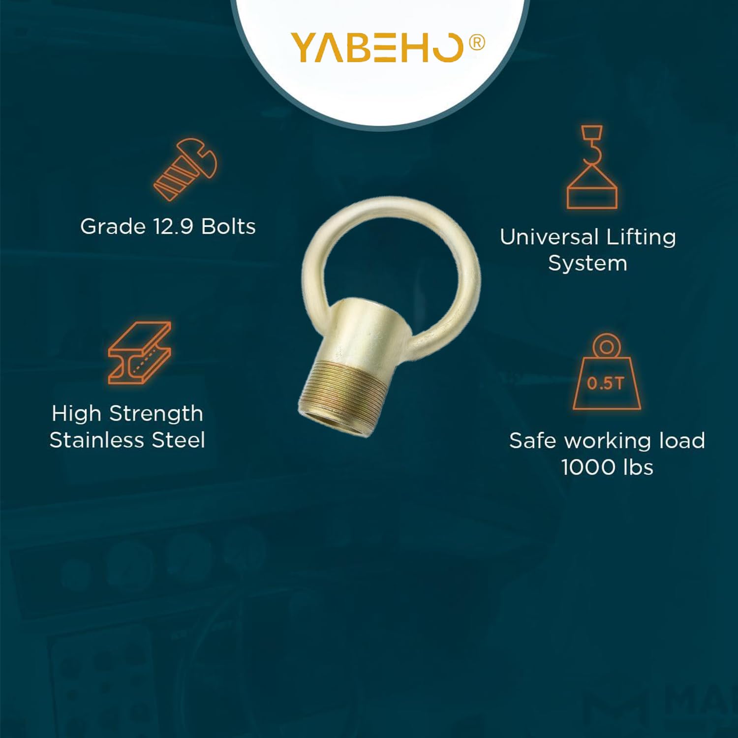 YaBeHo lifting ring beside ruler for scale showing compact, serviceable size