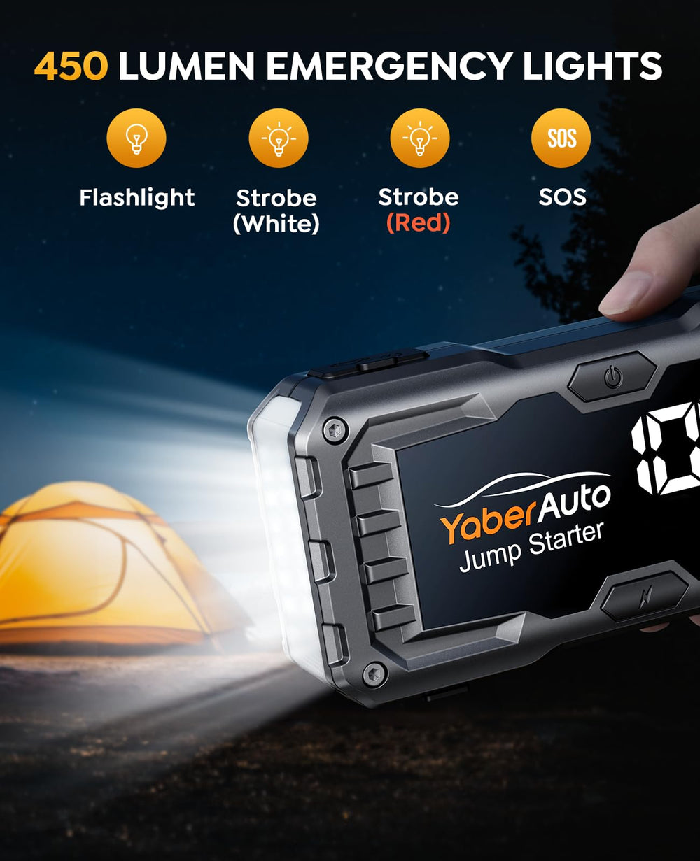 YaberAuto emergency lights in darkness improving visibility and roadside safety