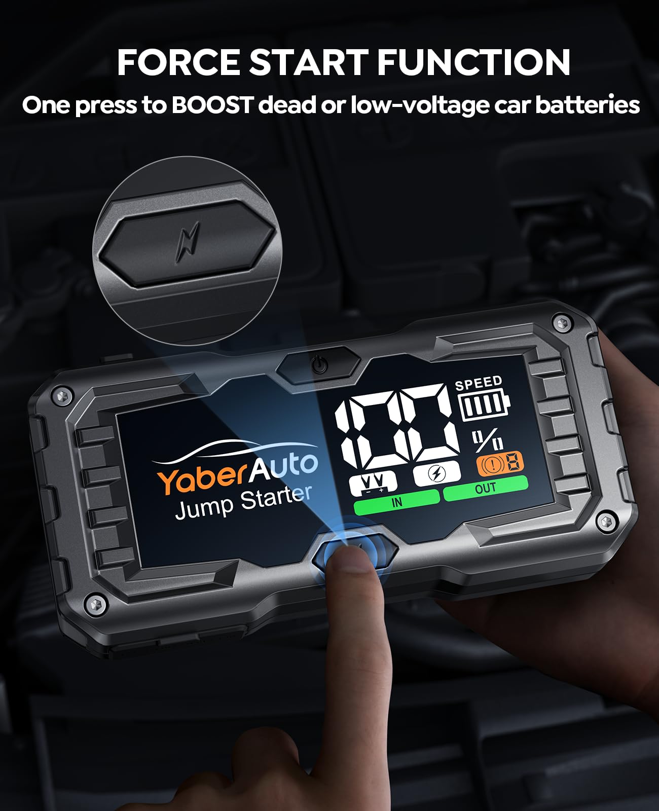 YaberAuto heavy-duty jumper cables and clamps providing safe, secure connections